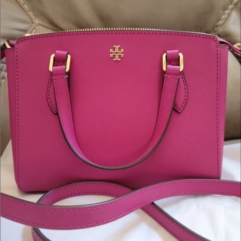 Try Burch Pink Crossbody Leather Purse